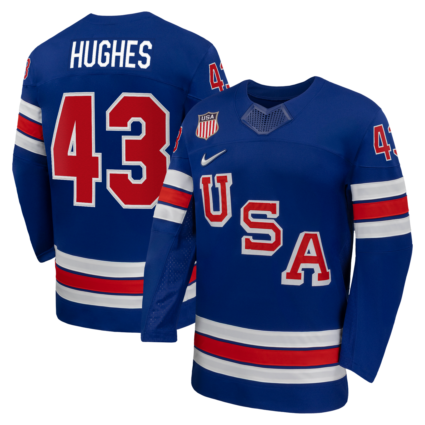 Quinn Hughes Nike US Hockey 2026 Home Replica Jersey - Royal