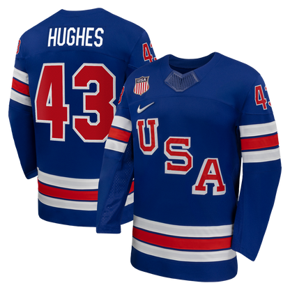 Quinn Hughes Nike US Hockey 2026 Home Replica Jersey - Royal