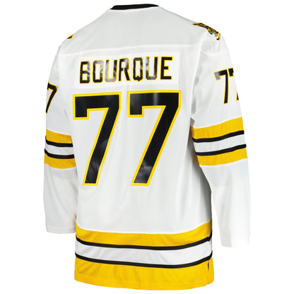 Ray Bourque Boston Bruins Mitchell &amp;amp; Ness Big &amp;amp; Tall Captain Patch Blue Line Player Jersey - White