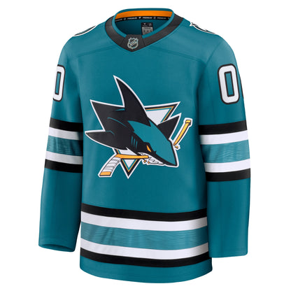 San Jose Sharks Fanatics Home Premium Custom Jersey - Teal