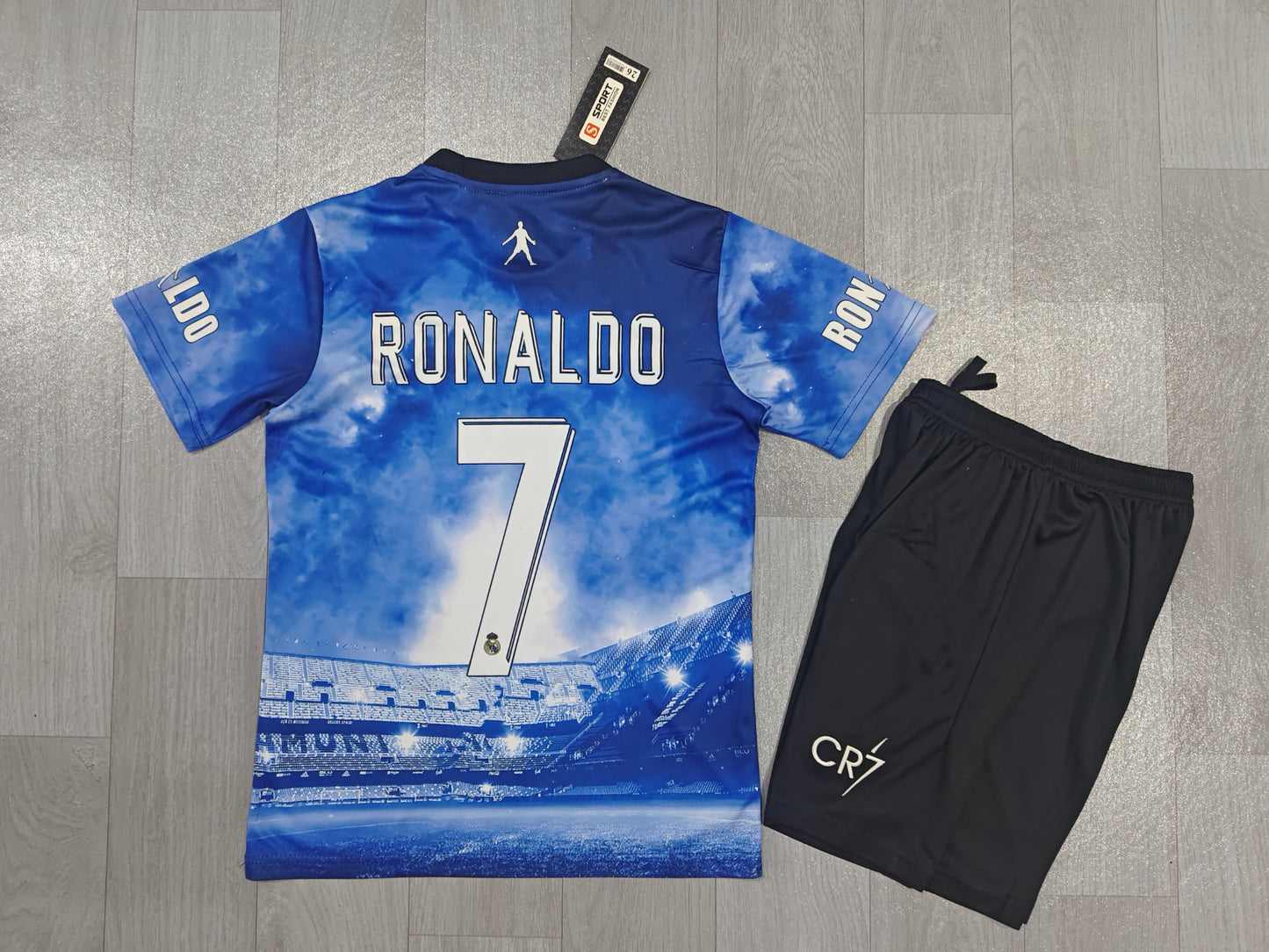 KIDS Cristiano Ronaldo Real Madrid Tribute Football Kit (Jersey & Shorts Set)