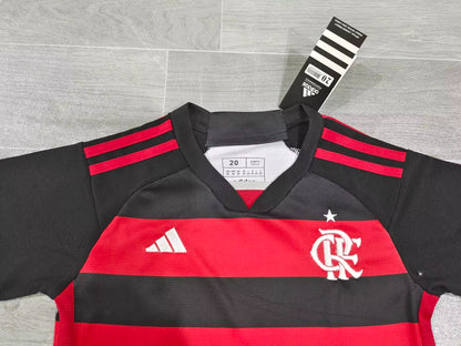 KIDS Clube de Regatas do Flamengo 2024/25 Home Football Kit Set (Jersey + Shorts)