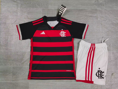 KIDS Clube de Regatas do Flamengo 2024/25 Home Football Kit Set (Jersey + Shorts)