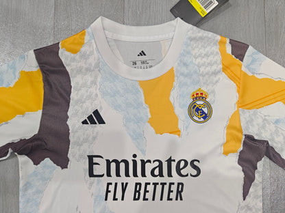 KIDS Real Madrid 2025/26 Pre-Match Training Kit (Jersey & Shorts Set)