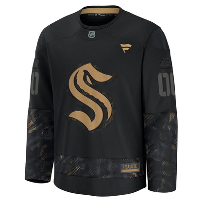 Seattle Kraken Fanatics 2024 Military Appreciation Custom Practice Jersey - Black