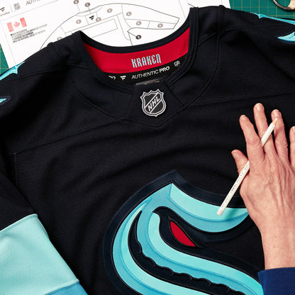 Seattle Kraken Fanatics Home Authentic Pro Custom Jersey - Navy