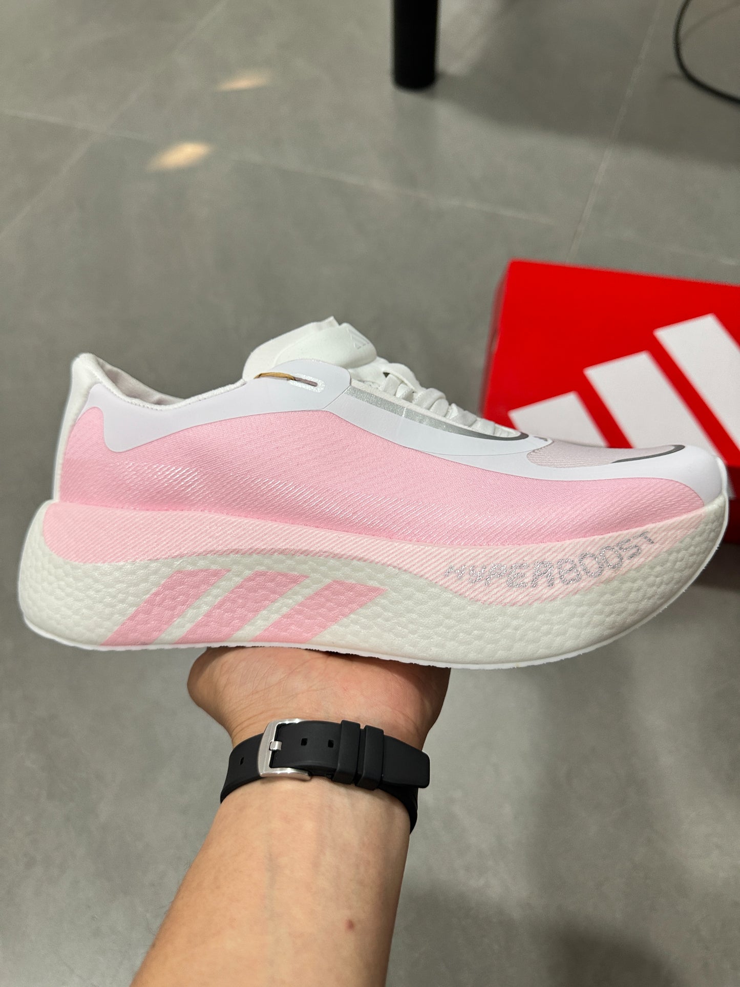 Adidas HYPERBOOST EDGE Running Shoes Pink | White