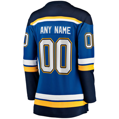 St. Louis Blues Fanatics Women's Home Breakaway Custom Jersey - Blue