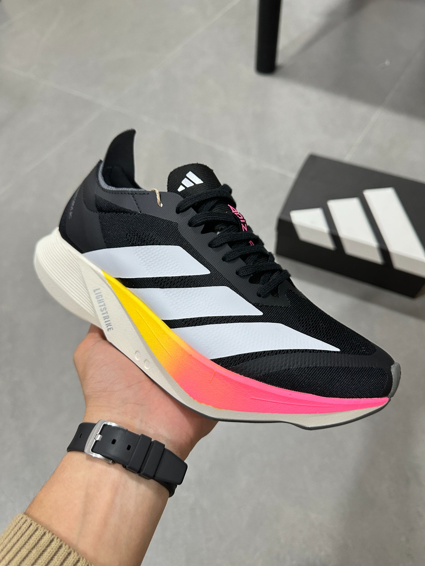 Adidas Adizero Drive RC Running Shoes Black | Pink & White