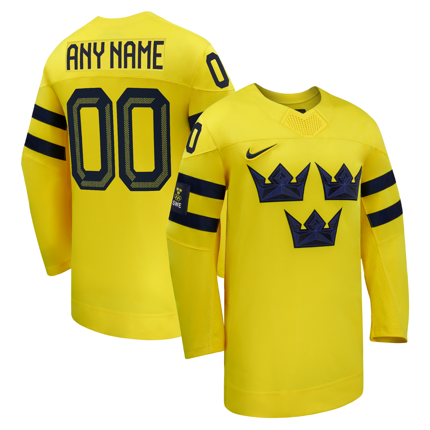 Sweden Hockey Nike 2026 Away Replica Custom Jersey - Yellow
