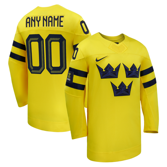Sweden Hockey Nike 2026 Away Replica Custom Jersey - Yellow