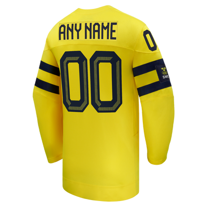 Sweden Hockey Nike 2026 Away Replica Custom Jersey - Yellow