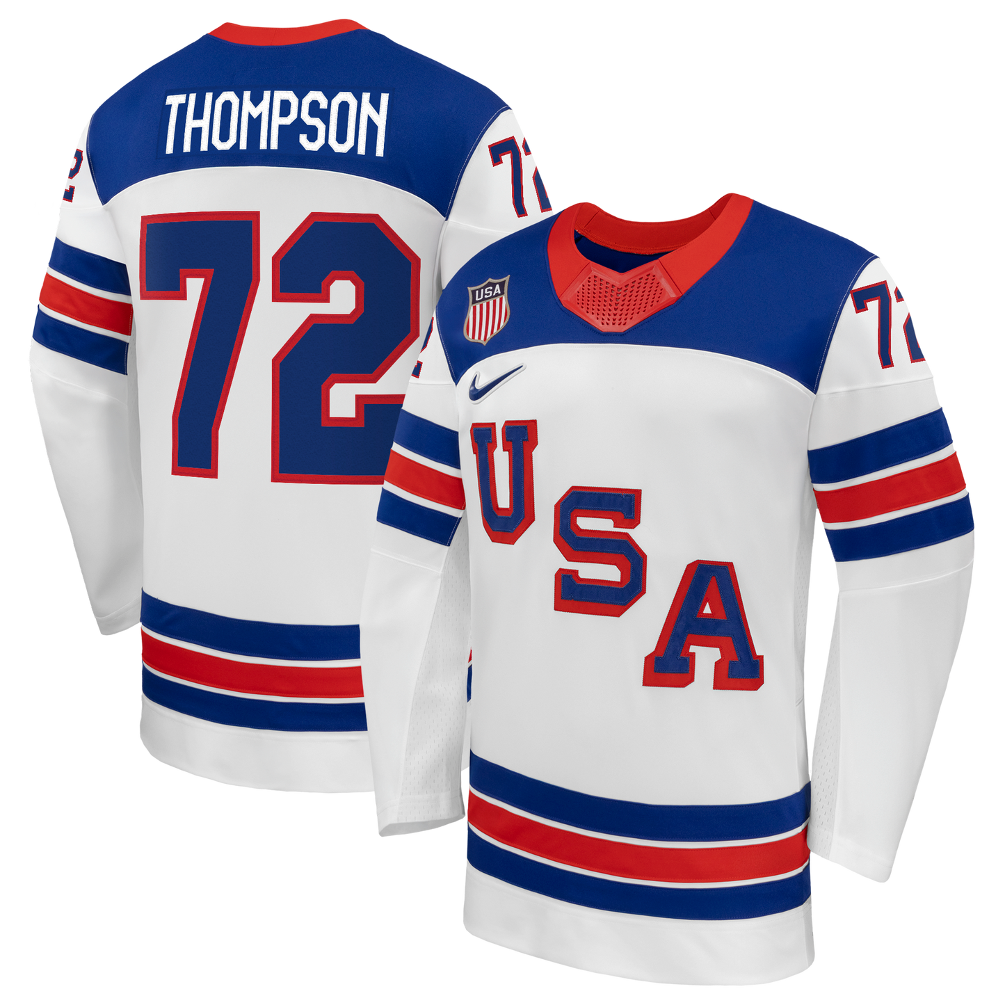 Tage Thompson US Hockey Nike 2026 Away Replica Jersey - White