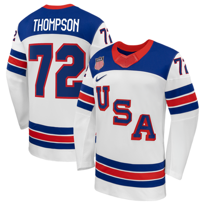 Tage Thompson US Hockey Nike 2026 Away Replica Jersey - White