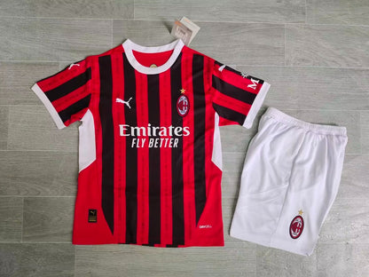 KIDS PUMA AC Milan 2024/25 Home Replica Kit (Jersey + Shorts)