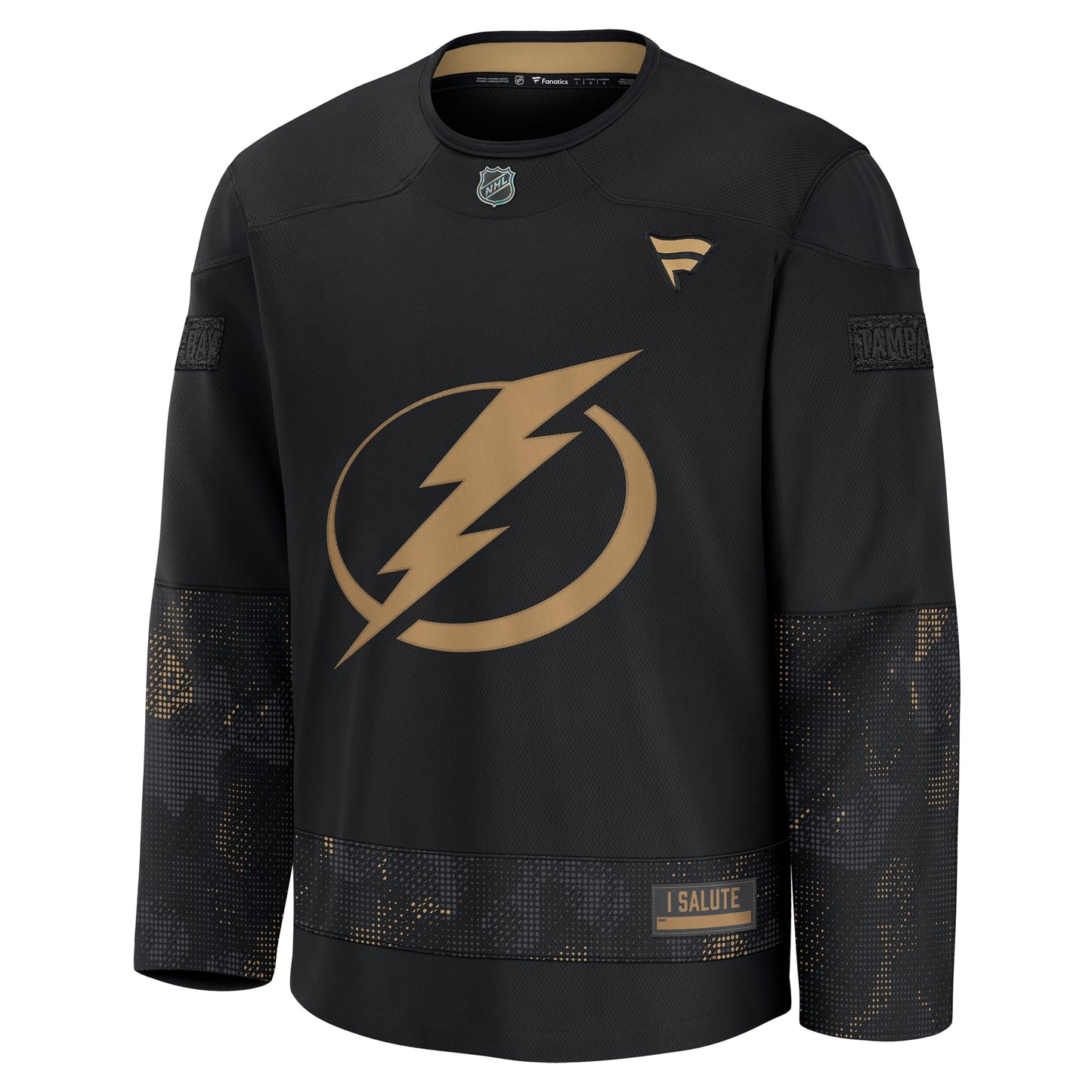 Tampa Bay Lightning Fanatics 2024 Military Appreciation Practice Jersey - Black