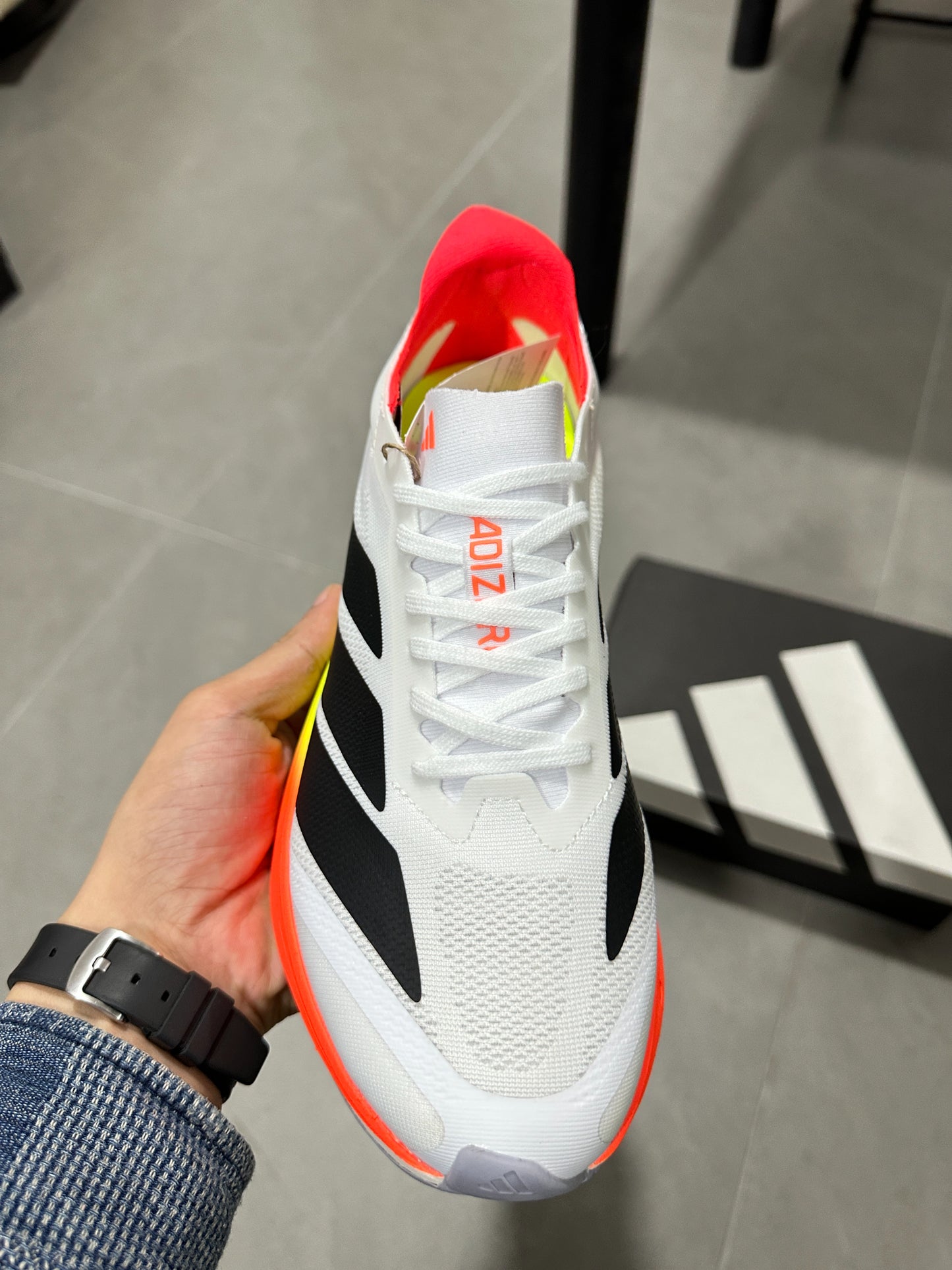 Adidas ADIZERO DRIVE RC Cloud White / Core Black / Solar Red colorway