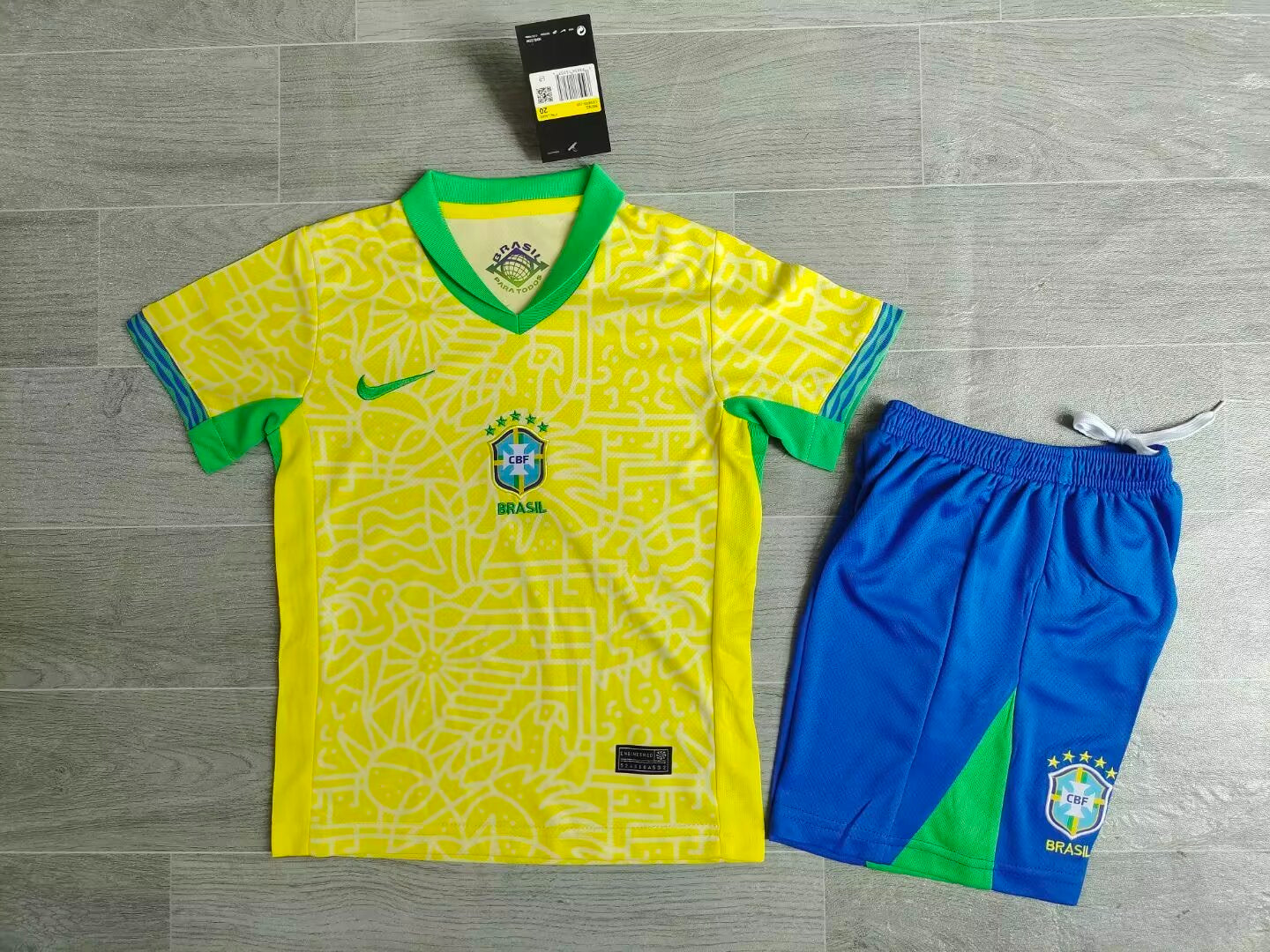 KIDS Nike Brazil 2024/25 Home Replica Kit (Kids' Set: Jersey + Shorts)