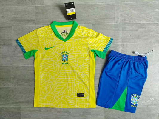 KIDS Nike Brazil 2024/25 Home Replica Kit (Kids' Set: Jersey + Shorts)