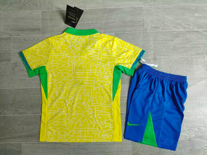 KIDS Nike Brazil 2024/25 Home Replica Kit (Kids' Set: Jersey + Shorts)