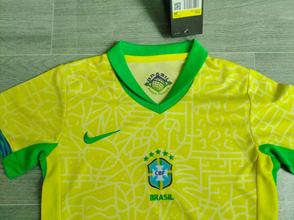 KIDS Nike Brazil 2024/25 Home Replica Kit (Kids' Set: Jersey + Shorts)