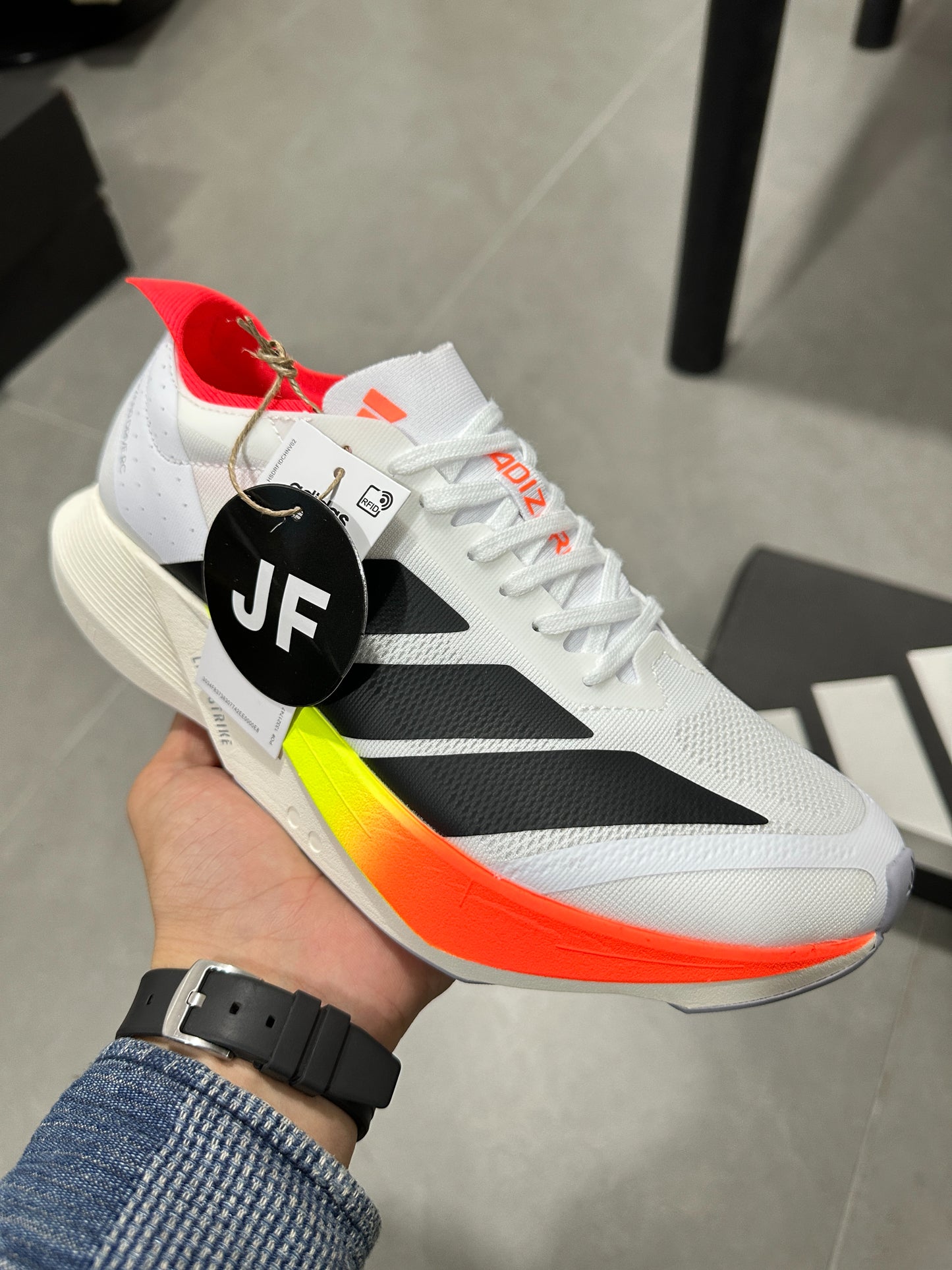 Adidas ADIZERO DRIVE RC Cloud White / Core Black / Solar Red colorway