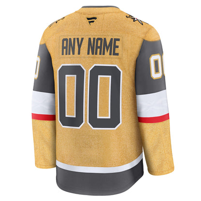 Vegas Golden Knights Fanatics Home Premium Custom Jersey - Gold