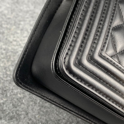 CC Boy Flap Diamond Quilted Small Bag Gold-Tone Black (2018)