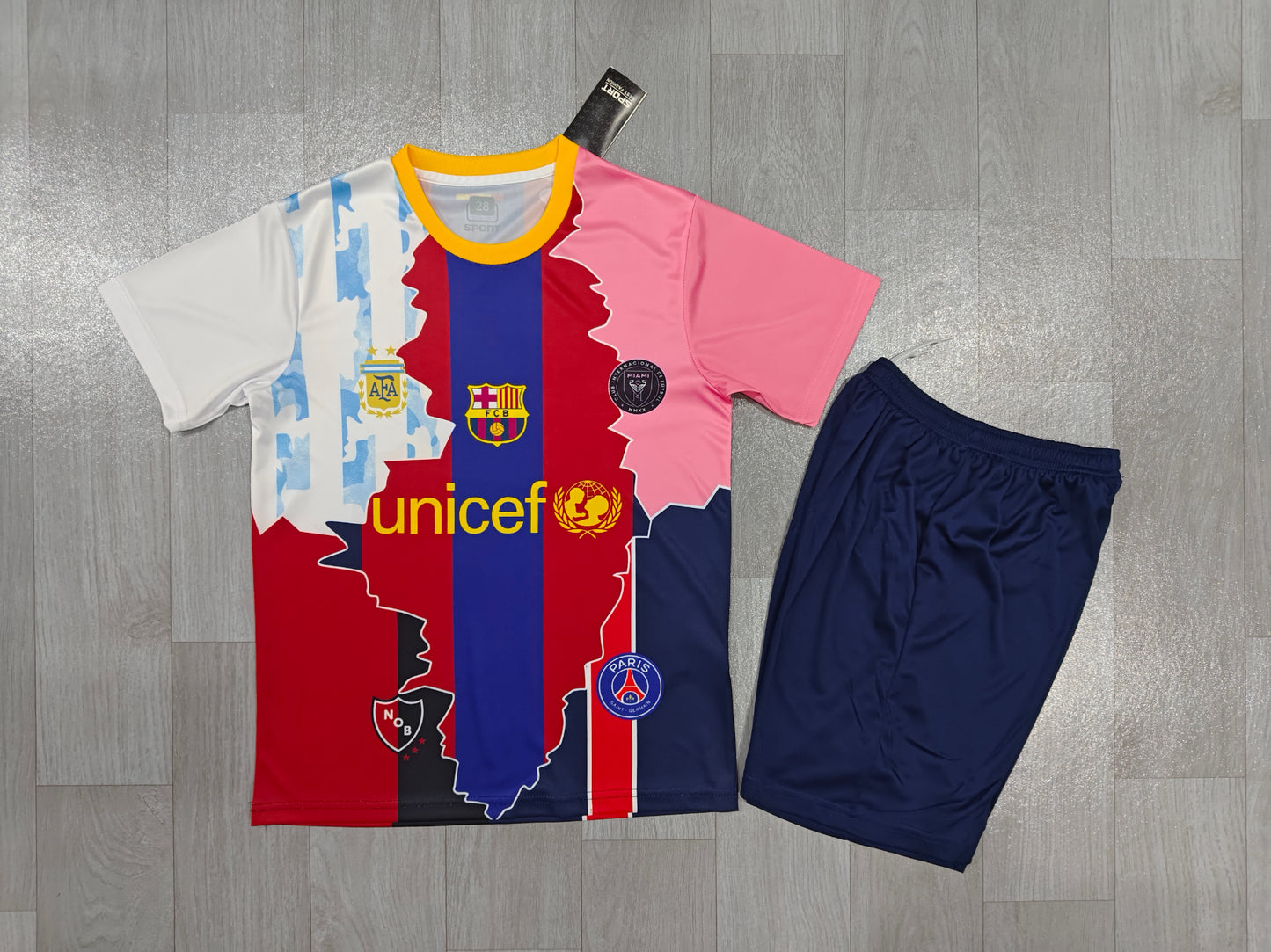 KIDS Lionel Messi Career Tribute Football Kit (Jersey & Shorts Set)