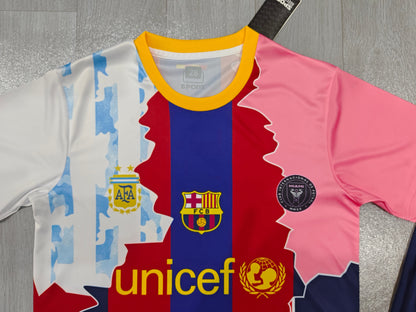 KIDS Lionel Messi Career Tribute Football Kit (Jersey & Shorts Set)
