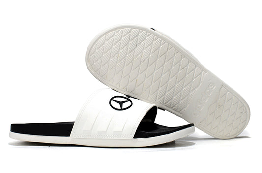 Adidas x Mercedes-Benz Adilette Slides White Black Custom-Edition