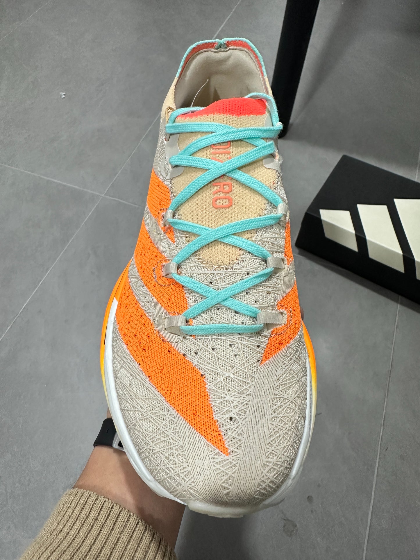 Adidas Adizero Prime X3 Strung Shoes Beige | Orange