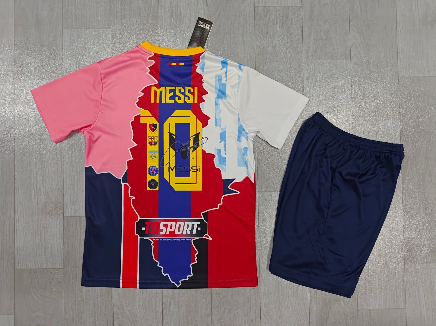 KIDS Lionel Messi Career Tribute Football Kit (Jersey & Shorts Set)