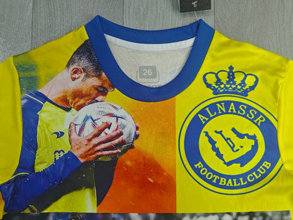 KIDS Cristiano Ronaldo Career Tribute Al Nassr Kit (Jersey & Shorts Set)