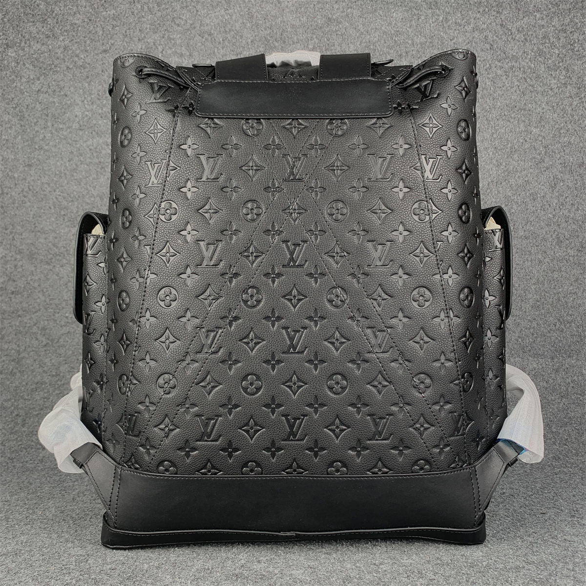 LV Black & Orange Taurillon Leather Monogram Christopher Backpack