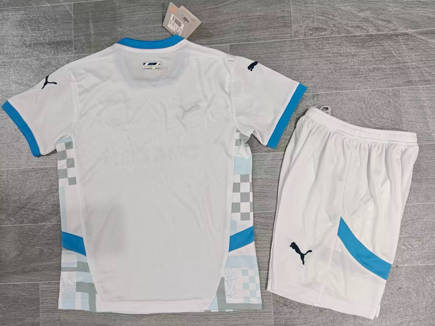 KIDS Olympique de Marseille Home Kit (Jersey & Shorts Set)