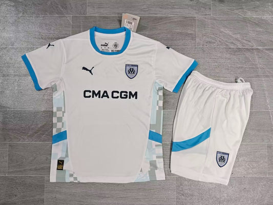 KIDS Olympique de Marseille Home Kit (Jersey & Shorts Set)