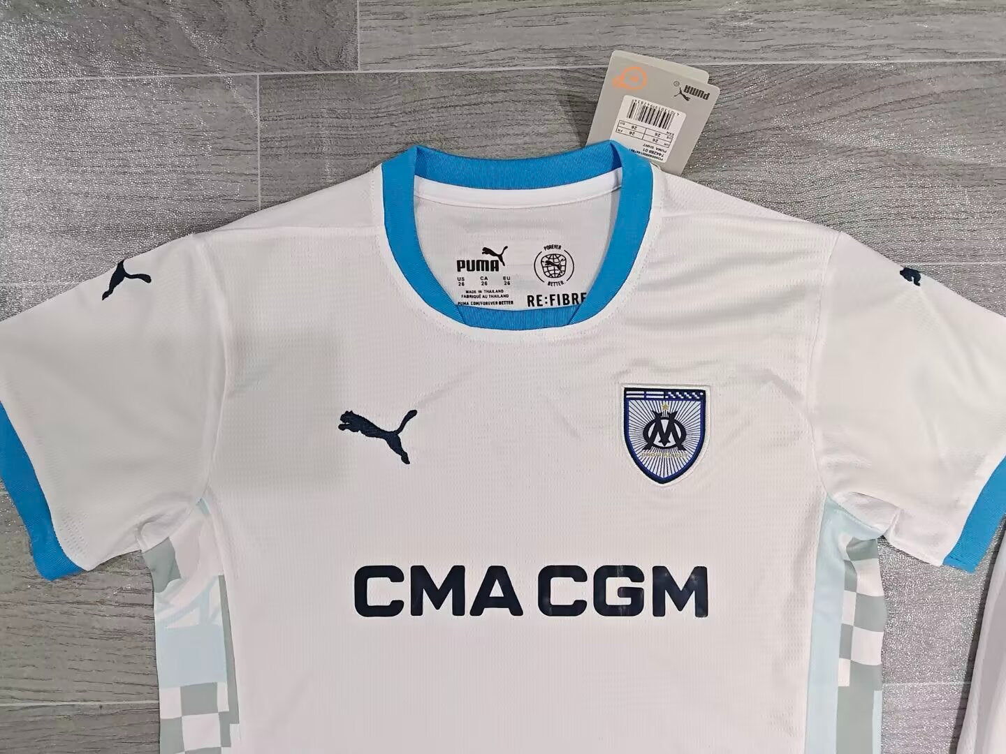 KIDS Olympique de Marseille Home Kit (Jersey & Shorts Set)