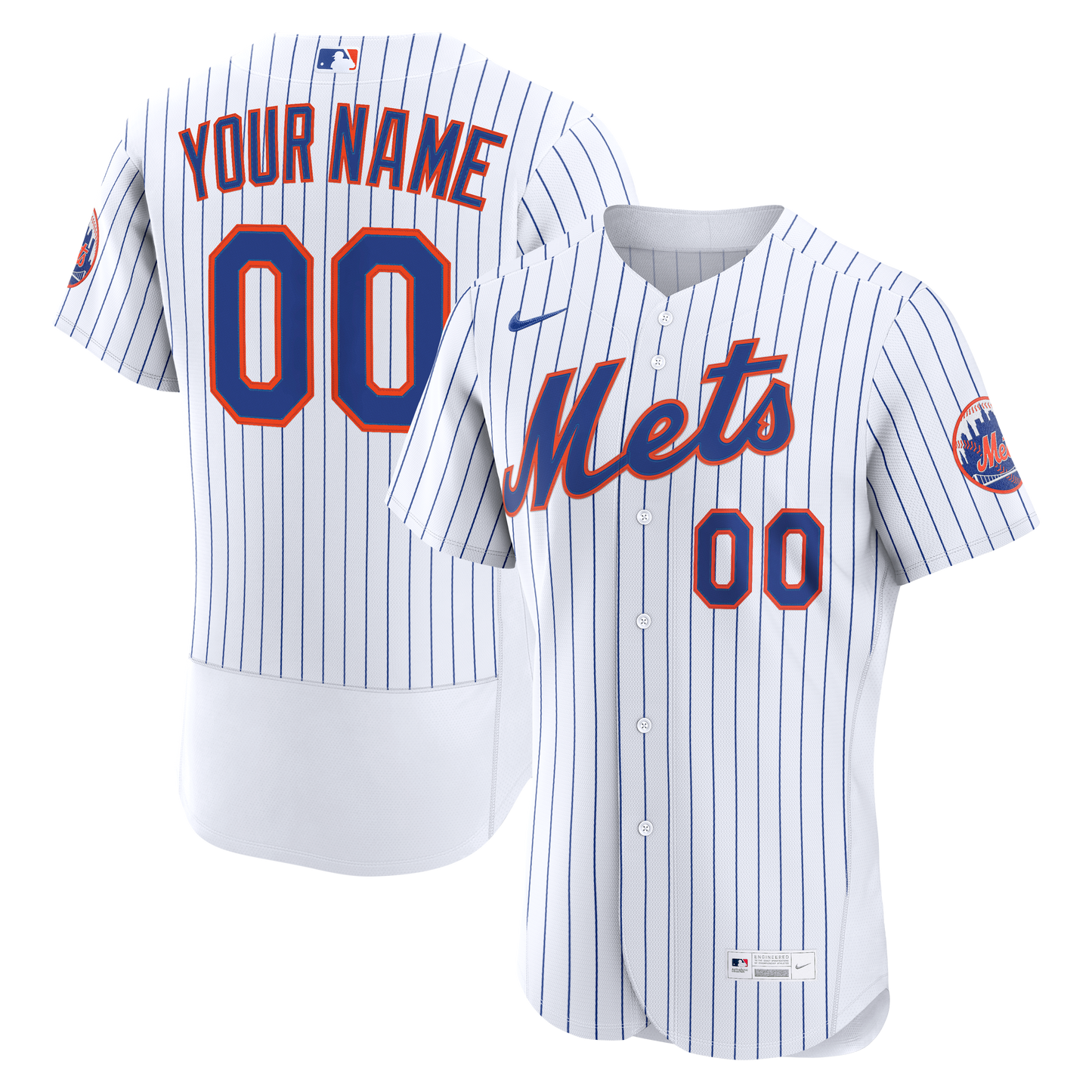 New York Mets Nike Home Authentic Custom Jersey - White