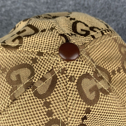 Gucci Jumbo GG Canvas Baseball Hat 'Camel/Ebony'