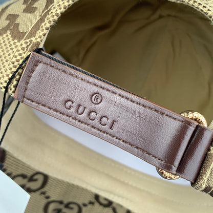 Gucci Jumbo GG Canvas Baseball Hat 'Camel/Ebony'