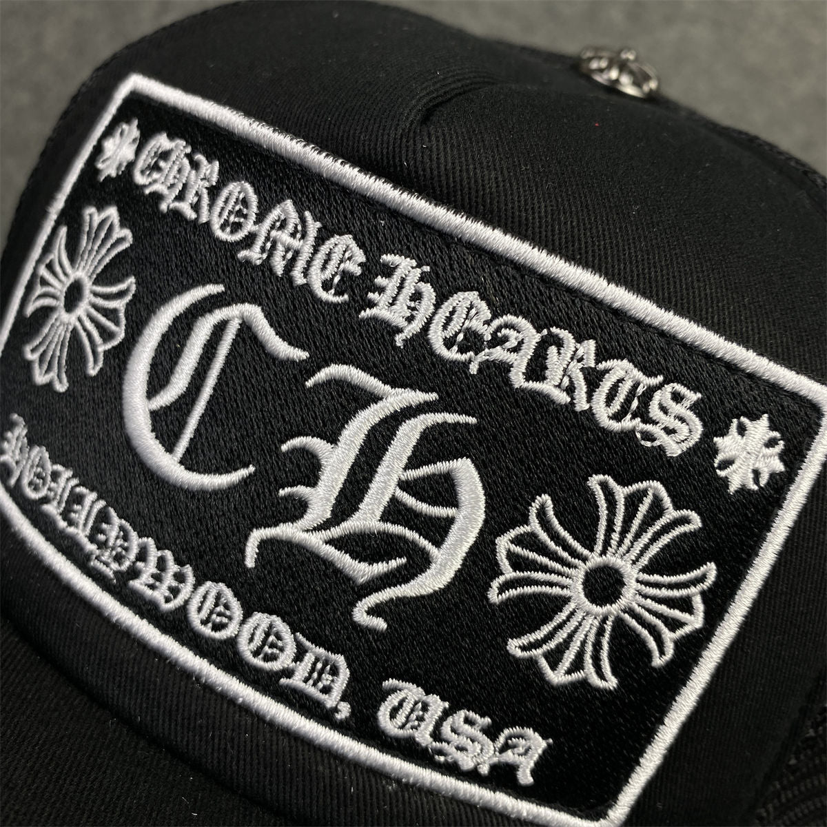 Chrome Hearts CH Hollywood Trucker Hat 'Black'