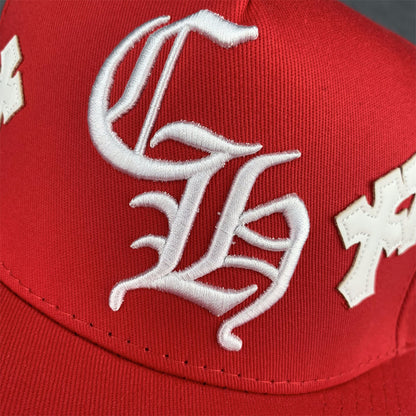 Chrome Hearts Cross Patch Snapback Hat 'Red'