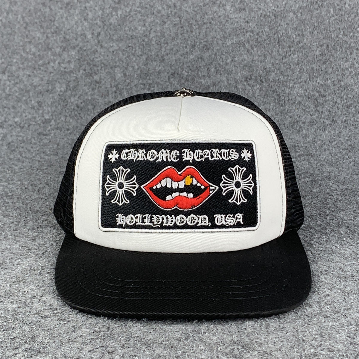 Chrome Hearts Chomper Hollywood Trucker Hat 'Black/White'