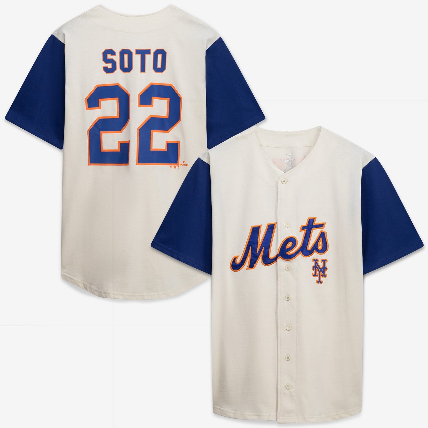 New York Mets Profile Big &amp;amp; Tall Two-Color Fashion Jersey - Cream/Royal