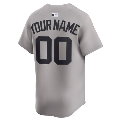 New York Yankees Nike Away Limited Custom Jersey - Gray