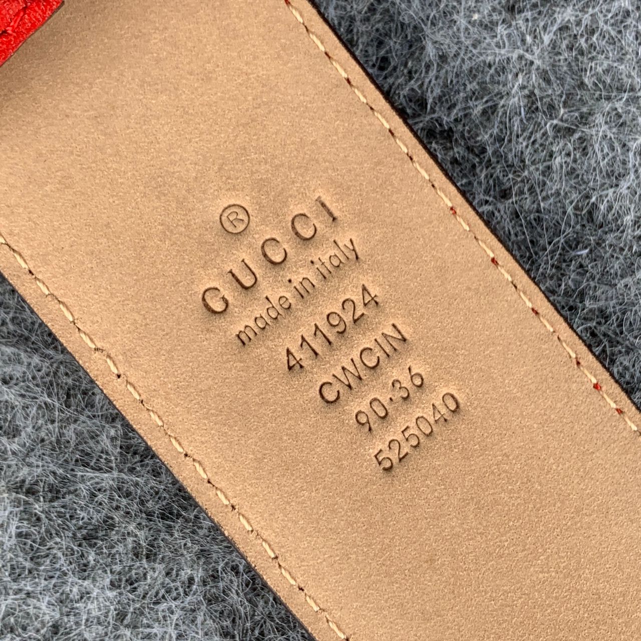 Guccissima Leather Interlocking G Belt Red Monogram