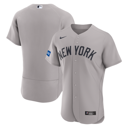 New York Yankees Nike Road Sponsor Patch Authentic Jersey - Gray