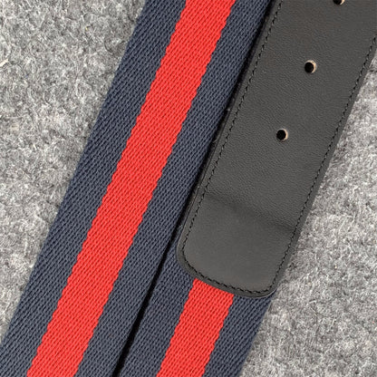 Canvas Web Belt with Double G Buckle 'Blue Red'