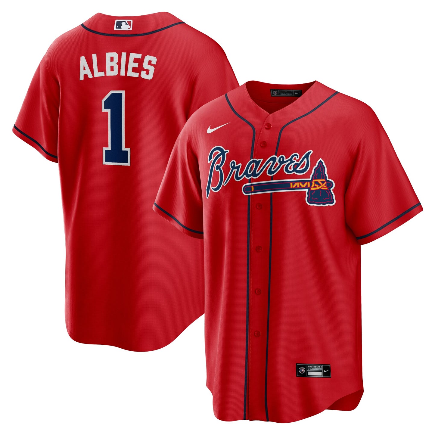 Ozzie Albies Atlanta Braves Nike Alternate 2 Replica Jersey - Red